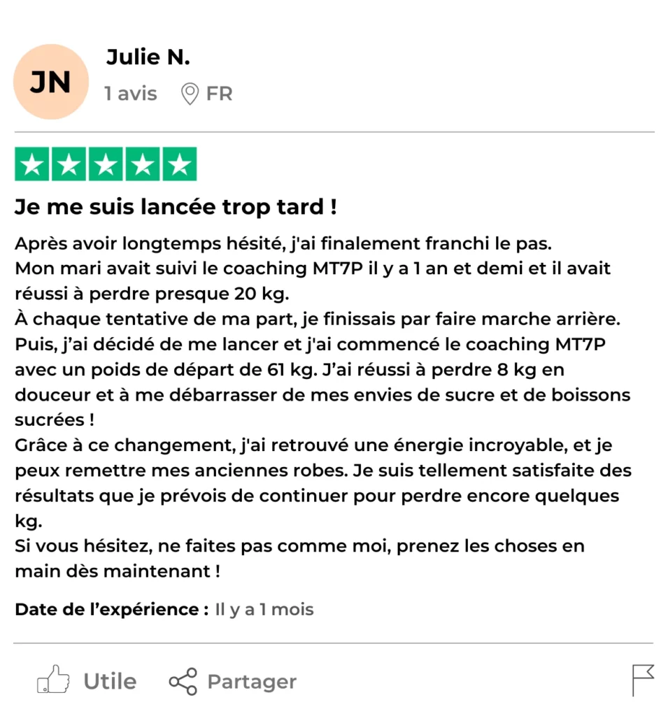 Témoignage de Julie N. sur son parcours avec MT7P.