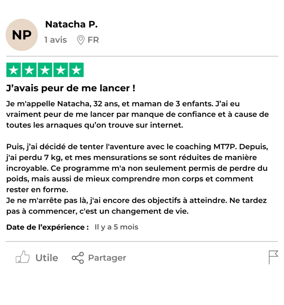 Témoignage de Natacha P. sur la perte de poids avec MT7P.