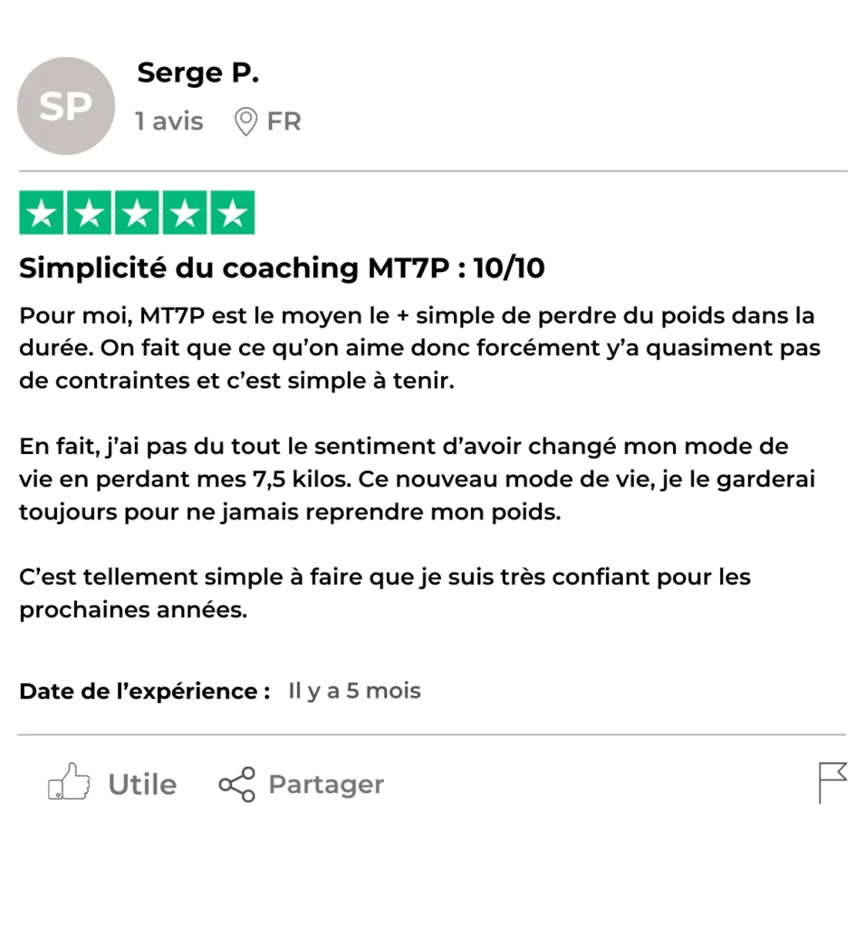 Serge P. parle de son expérience de perte de poids avec MT7P.