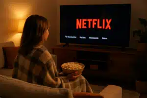 Moment de détente devant la télévision représentant un mode de vie sédentaire