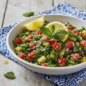 recettes rapides pour le midi en télétravail : Taboulé express aux herbes fraîches