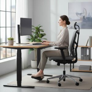 position assise au bureau améliorée grâce à un mobilier ergonomique adapté