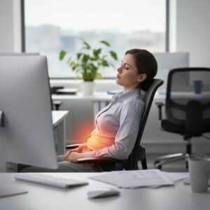 exercices au bureau pour perdre du ventre en lien avec la sédentarité et la posture assise